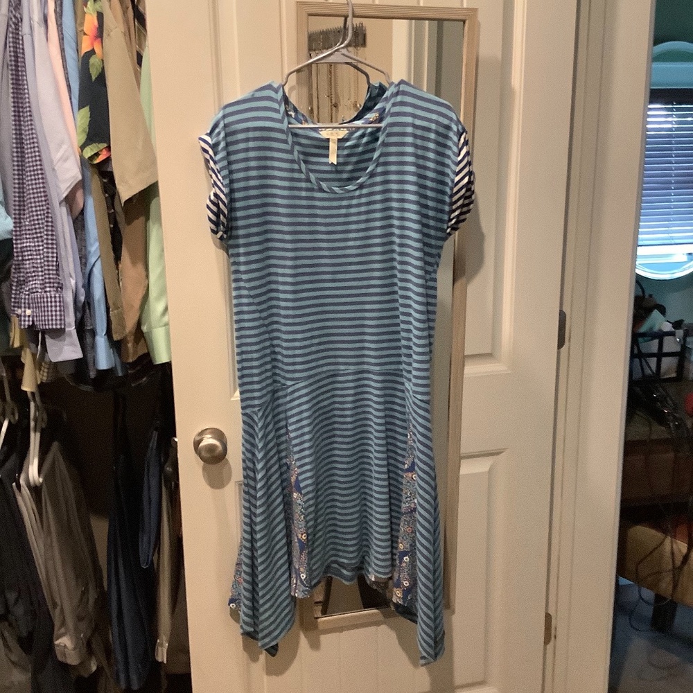 Matilda Jane Blue Striped Dress Size Large